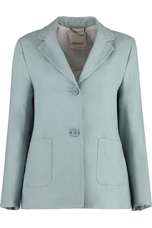 Max Mara Dames, Jassen, Blauw, Maat: 2XS Linnen