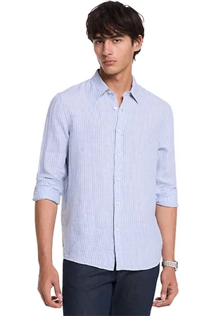 Michael Kors Heren, Overhemden, Blauw, Maat: XL Linnen