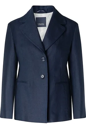 Max Mara Dames, Jassen, Blauw, Maat: 2XS Linnen