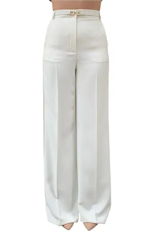 Elisabetta Franchi Dames, Broeken, Wit, Maat: M