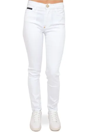 Philipp Plein Dames, Broeken, Wit, Maat: W26 Katoen