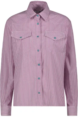 RE-HASH Dames, Blouses & Shirts, Paars, Maat: S Katoen