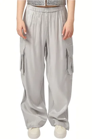 Armani Exchange Dames, Broeken, Grijs, Maat: S Satijn