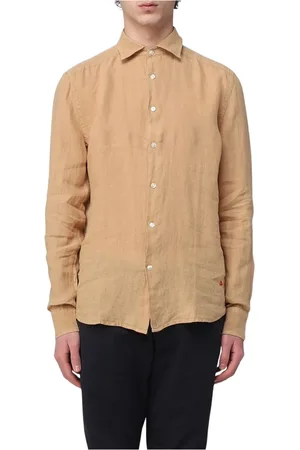 Peuterey Heren, Overhemden, Bruin, Maat: XL Linnen