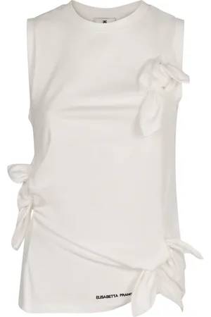 Elisabetta Franchi Dames, Tops, Wit, Maat: 2XS Katoen