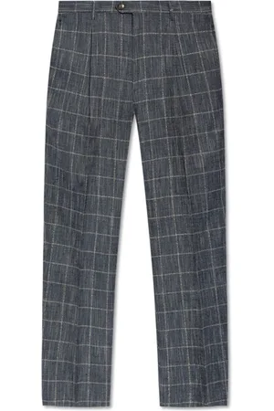 Etro Heren, Broeken, Blauw, Maat: L Linnen