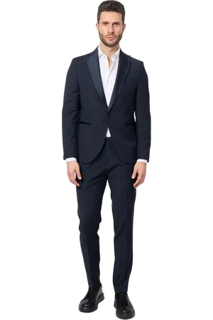 MULISH Heren, Pakken, Blauw, Maat: L Viscose