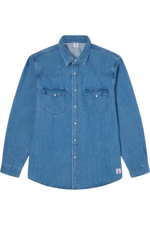 Edwin Heren, Overhemden, Blauw, Maat: XL Denim