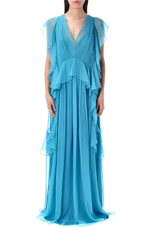 Alberta Ferretti Dames, Jurken, Blauw, Maat: S Zijde