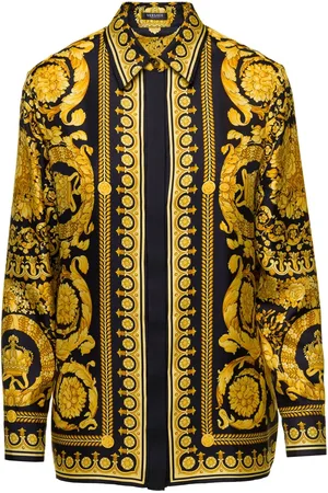 VERSACE Dames, Blouses & Shirts, Veelkleurig, Maat: S Zijde