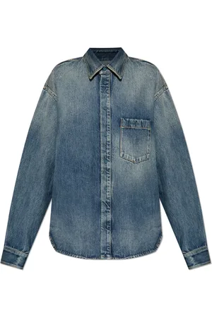 Balenciaga Dames, Blouses & Shirts, Blauw, Maat: M Denim