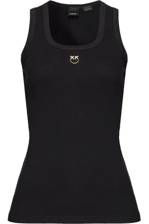 Pinko Dames, Tops, Zwart, Maat: M Katoen