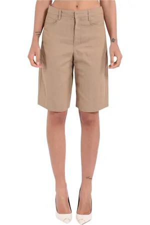 Max Mara Dames, Korte broeken, Bruin, Maat: S Katoen