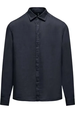 Bomboogie Heren, Overhemden, Blauw, Maat: M Linnen