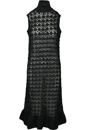 Ganni Dames, Jurken, Zwart, Maat: XS Polyamide