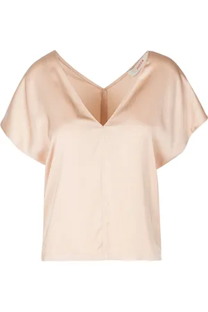 Jucca Dames, Blouses & Shirts, Roze, Maat: M Satijn