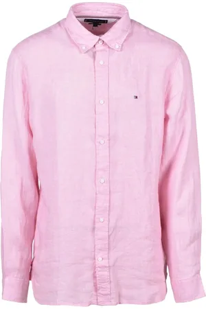 Tommy Hilfiger Heren, Overhemden, Roze, Maat: XL Linnen
