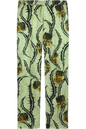 DRIES VAN NOTEN Heren, Broeken, Groen, Maat: L Viscose
