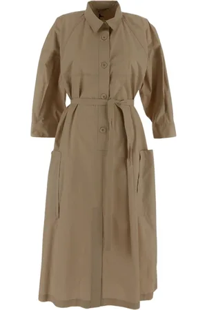 GENTRYPORTOFINO Dames, Jurken, Bruin, Maat: XS Katoen