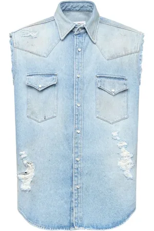 Maison Margiela Heren, Overhemden, Blauw, Maat: L Denim