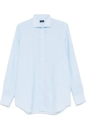 Finamore Heren, Overhemden, Blauw, Maat: 2XL