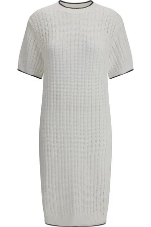Brunello Cucinelli Dames, Jurken, Wit, Maat: L