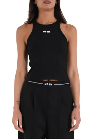 Msgm Dames, Tops, Zwart, Maat: S Katoen