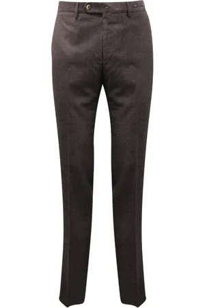 PT01 Heren, Broeken, Bruin, Maat: L Wol