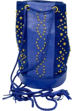 Saint Laurent Dames, Pre-owned, Blauw, Maat: ONE Size Suède