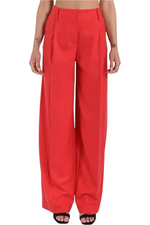 SIMONA CORSELLINI Dames, Broeken, Rood, Maat: S Viscose