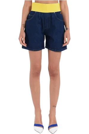 Msgm Dames, Korte broeken, Blauw, Maat: S Denim