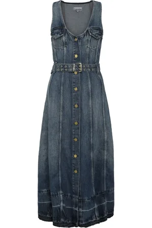 Ganni Dames, Jurken, Blauw, Maat: XS Denim
