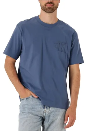 Calvin Klein Heren, Tops, Blauw, Maat: S Katoen