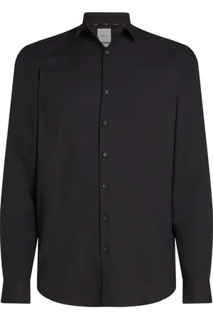 Calvin Klein Heren, Overhemden, Zwart, Maat: L Poliester