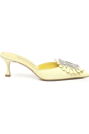 Manolo Blahnik Dames, Schoenen, Geel, Maat: 38 EU Leer