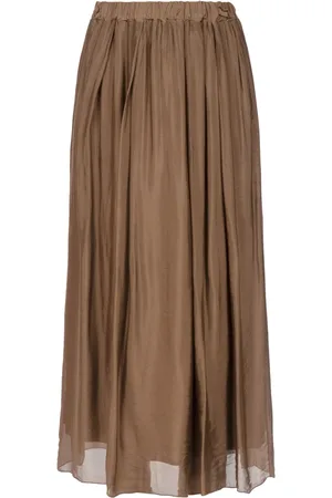 SOLOTRE Dames, Rokken, Bruin, Maat: S Chiffon