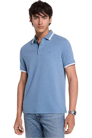 Michael Kors Heren, Tops, Blauw, Maat: M Katoen