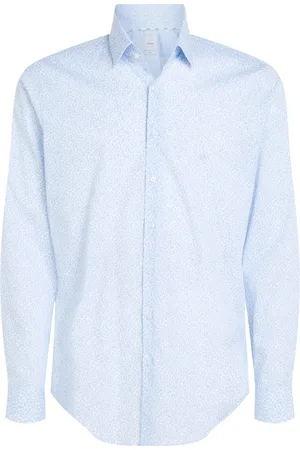 Calvin Klein Heren, Overhemden, Blauw, Maat: L Katoen