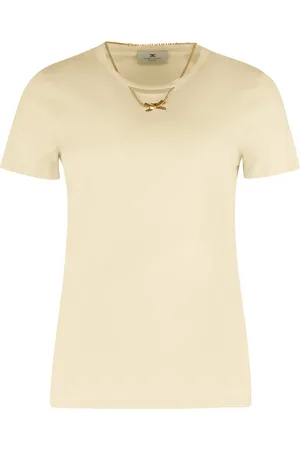 Elisabetta Franchi Dames, Tops, Geel, Maat: M Katoen