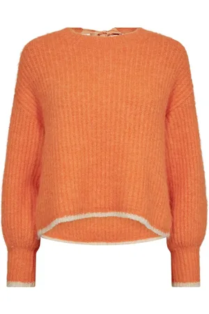 Co`Couture Dames, Truien, Oranje, Maat: L Wol