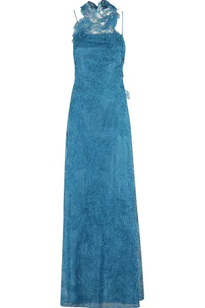 Alberta Ferretti Dames, Jurken, Blauw, Maat: XS Poliester