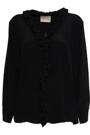 MOMONÍ Dames, Blouses & Shirts, Zwart, Maat: 2XS