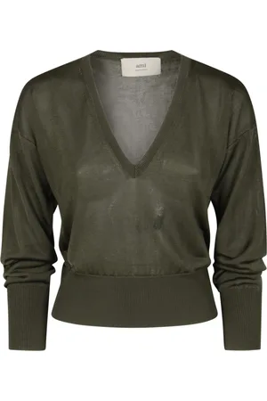 Ami Dames, Truien, Groen, Maat: S Viscose