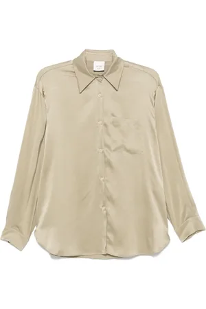ALYSI Dames, Blouses & Shirts, Groen, Maat: S Satijn