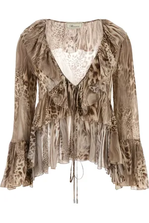 BLUMARINE Dames, Blouses & Shirts, Veelkleurig, Maat: S Chiffon