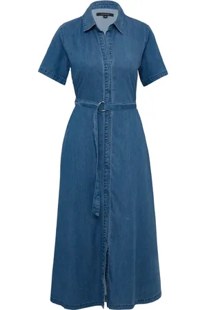 Comma, Dames, Jurken, Blauw, Maat: M Denim