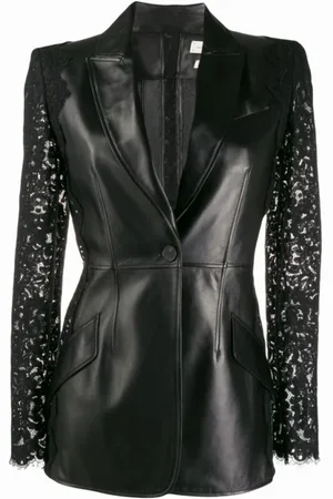 Alexander McQueen Dames, Jassen, Zwart, Maat: S Leer