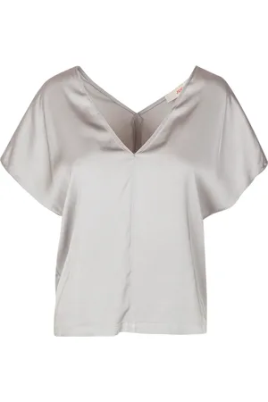 Jucca Dames, Blouses & Shirts, Grijs, Maat: M Satijn