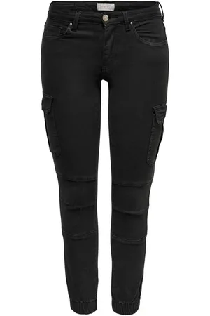 ONLY Dames, Jeans, Zwart, Maat: M L32 Katoen