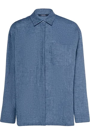 Max Mara Dames, Blouses & Shirts, Blauw, Maat: 2XS Linnen